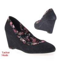 Keilabsatz - schwarz